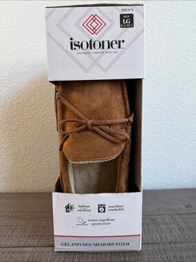 Isotoner Men's Moccasin Slippers NIB